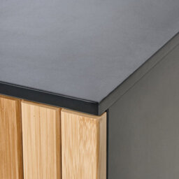 Beliani Wall-Mounted Bathroom Cabinet 60Cm Light Brown Bamboo With Matte Black Steel Frame - thumbnail 7