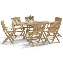 Berkfield Folding Garden Chairs 6 Pcs 54.5X58X90 Cm Solid Wood Acacia - thumbnail 1
