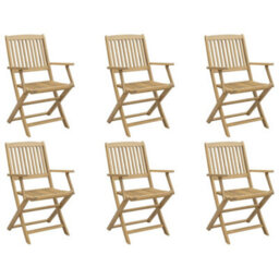 Berkfield Folding Garden Chairs 6 Pcs 54.5X58X90 Cm Solid Wood Acacia - thumbnail 2