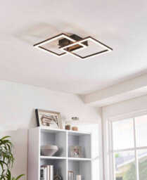 Eglo Lejias Black And Clear Metal Integrated Led Ceiling Light, (L) 45Cm - thumbnail 1