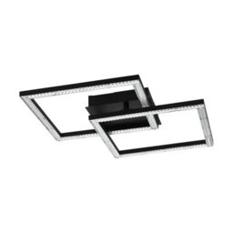 Eglo Lejias Black And Clear Metal Integrated Led Ceiling Light, (L) 45Cm - thumbnail 2