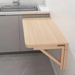 60X40Cm Folding Wooden Kitchen Table Wall-Mounted Drop-Leaf Table Desk Computer Table - thumbnail 6