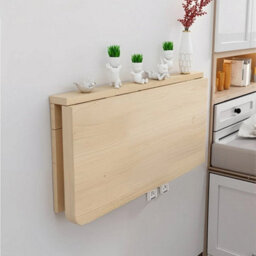 60X40Cm Folding Wooden Kitchen Table Wall-Mounted Drop-Leaf Table Desk Computer Table - thumbnail 5