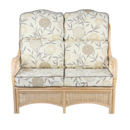 Alfresia 2 Seater Cane Conservatory Sofa With Bamboo Natural High Back Cushion - thumbnail 2