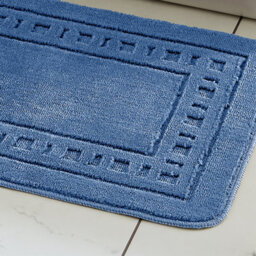 Catherine Lansfield Bathroom Armoni Bath Mat And Pedestal Set Blue - thumbnail 2