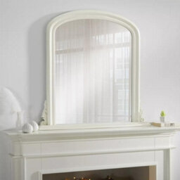 The Online Mirror Shop Arched Shape Overmantle Mirror With Ivory Frame, Canterbury Of H86 X W88 X D6 Cm, Handcrafted, Stylish, Durable Home Decor - thumbnail 2