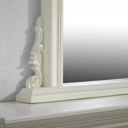 The Online Mirror Shop Arched Shape Overmantle Mirror With Ivory Frame, Canterbury Of H86 X W88 X D6 Cm, Handcrafted, Stylish, Durable Home Decor - thumbnail 4