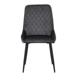 Seconique Avery Grey Velvet Dining Chair X2 Velvet Fabric Priced Per Pair - thumbnail 3