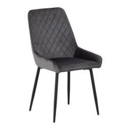 Seconique Avery Grey Velvet Dining Chair X2 Velvet Fabric Priced Per Pair - thumbnail 5