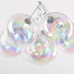 Living And Home 5 Pack Rainbow Glass Hanging Iridescent Ball Christmas Tree Drop Ornaments 6 Cm - thumbnail 4