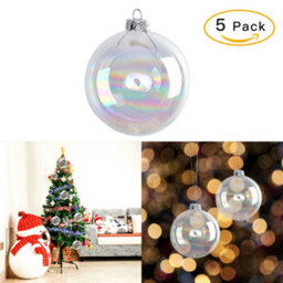 Living And Home 5 Pack Rainbow Glass Hanging Iridescent Ball Christmas Tree Drop Ornaments 6 Cm - thumbnail 5