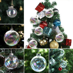 Living And Home 5 Pack Rainbow Glass Hanging Iridescent Ball Christmas Tree Drop Ornaments 6 Cm - thumbnail 1