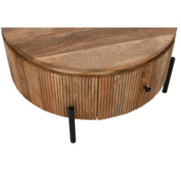 Royal Natural Solid Wood Coffee Table With Metal Legs - thumbnail 6