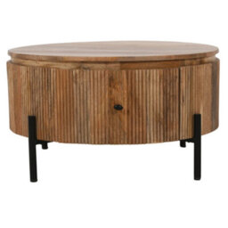 Royal Natural Solid Wood Coffee Table With Metal Legs - thumbnail 2