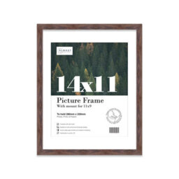 "14X11"" Walnut Frame With Mount For 11X9"" Pictures 20mm Thin Edge Portrait And Landscape Display With Wall Hooks And Kickstand" - thumbnail 1