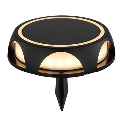 Luminosa Lighting Luminosa Solarleuchte Round Outdoor Spike Matt Black Ip65 Led 3000K - image 1