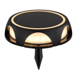 Luminosa Lighting Luminosa Solarleuchte Round Outdoor Spike Matt Black Ip65 Led 3000K