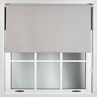 Furnished Blackout Roller Blinds - Grey Trimmable Blind For Windows And Doors (W)135Cm (L)210Cm - image 1