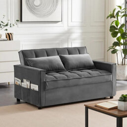 SquareBoxx Madrid 2 Seater Sofa Bed -  Grey - thumbnail 1