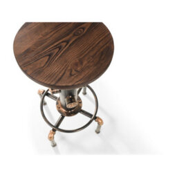 Julian Bowen Rockport Round Bar Stool - Brushed Copper And Rustic Elm - thumbnail 8