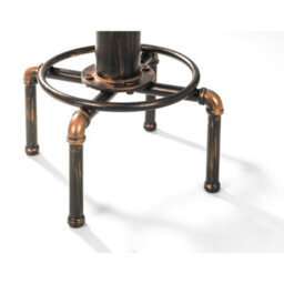 Julian Bowen Rockport Round Bar Stool - Brushed Copper And Rustic Elm - thumbnail 7
