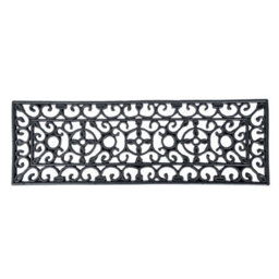 Homescapes Black Wrought Iron Effect Parisian Rubber Doormat 75 X 25Cm - thumbnail 1