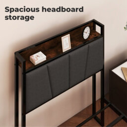 Levede Heavy Duty Single Bed Frame Metal Platform With Storage Headboard 3Ft - thumbnail 9