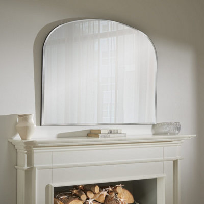 The Online Mirror Shop Overmantle Mirror Bevelled Edge Glass Simplistic Finish With Black Frame - H 71Cm X W 93Cm For Hang Anywhere Inside Of Your Home - image 1