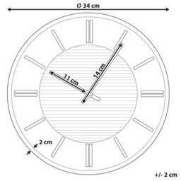 Beliani  Wall Clock Daroca 34 Cm Grey - thumbnail 3