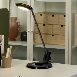 Wyld And Coco Luminalux Led Desk Lamp - Adjustable Arm, Pivoting Shade, Usb Charging, Black Metal Finish - thumbnail 2