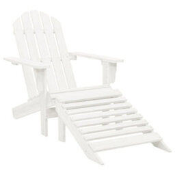 Walplus Garden Adirondack Chair With Ottoman&table Solid Fir Wood White - thumbnail 5