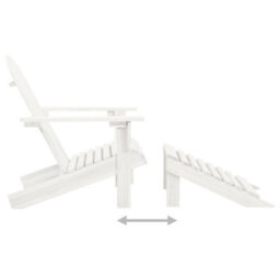 Walplus Garden Adirondack Chair With Ottoman&table Solid Fir Wood White - thumbnail 7