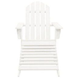Walplus Garden Adirondack Chair With Ottoman&table Solid Fir Wood White - thumbnail 6