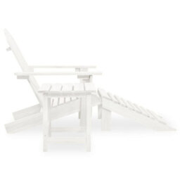 Walplus Garden Adirondack Chair With Ottoman&table Solid Fir Wood White - thumbnail 3