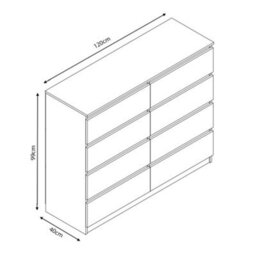 Gloss White 8 Chest Of Drawers, Exclusive Front, Top And Sides Gloss - thumbnail 3