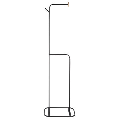 Wyld And Coco Black Iron Clothes Rail 171Cm Freestanding Coat Rack - Modern Hallway Storage - image 1