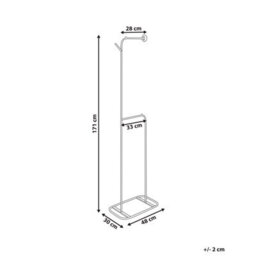 Wyld And Coco Black Iron Clothes Rail 171Cm Freestanding Coat Rack - Modern Hallway Storage - thumbnail 4