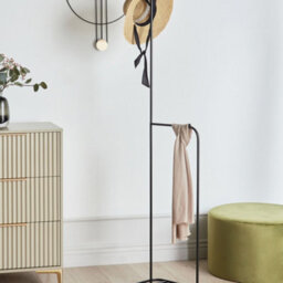 Wyld And Coco Black Iron Clothes Rail 171Cm Freestanding Coat Rack - Modern Hallway Storage - thumbnail 2