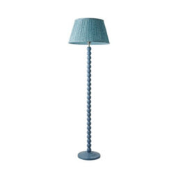 Valuelights Bobbins Pastel Blue Floor Lamp With Leaf Pleated Shade And Bulb - thumbnail 8