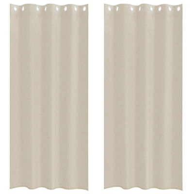 Berkfield Modern Curtains With Curtains 2 Pcs Sand 140 X 225 Cm Polyester