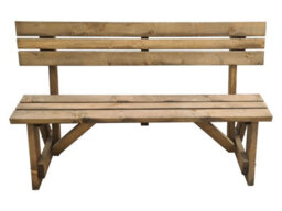 Arbor Garden Solutions Victoria  Garden Fence Bench With Back-Rest (5Ft, Rustic Brown Finish) - thumbnail 4