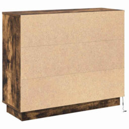 Berkfield Sideboard With Led Smoked Oak 90X32X75 Cm Engineered Wood - thumbnail 9