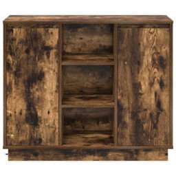Berkfield Sideboard With Led Smoked Oak 90X32X75 Cm Engineered Wood - thumbnail 7