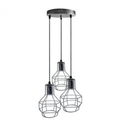 Modern Retro 3 Way Ceiling Pendant Light Cluster Nest Cage Light Fitting Rustic Lampshade Style Home E27 Lighting Kit - thumbnail 1