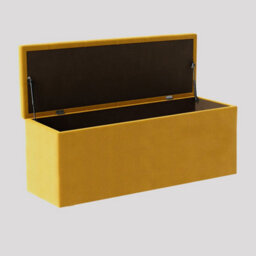 90Cm Luna Chesterfield Ottoman Storage Box - Mustard Gold Plush Velvet Upholstered Blanket Box - thumbnail 2