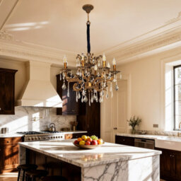 Vrygle 80Cm French Country Crystal Chandeliers Ceiling Light 8 Lights Vintage Pendant Light For Living Room E14 - thumbnail 9