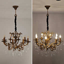 Vrygle 80Cm French Country Crystal Chandeliers Ceiling Light 8 Lights Vintage Pendant Light For Living Room E14 - thumbnail 7