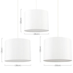 Valuelights Torbery Set Of 3 Cream Nesting Ceiling Light Shades (D)30Cm - thumbnail 5