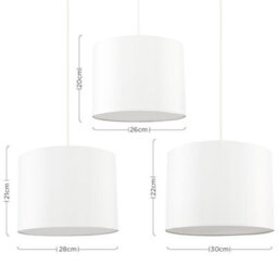Valuelights Torbery Set Of 3 Cream Nesting Ceiling Light Shades (D)30Cm - thumbnail 9