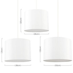 Valuelights Torbery Set Of 3 Cream Nesting Ceiling Light Shades (D)30Cm - thumbnail 8